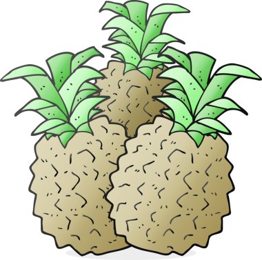 Bir insan tarafından çizilmiş serbest çizim ananas.