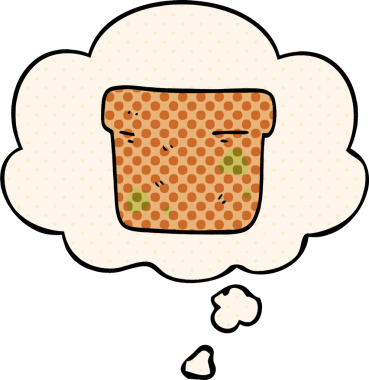 Bir insan tarafından çizilmiş, düşünce baloncuklu çizgi film saksısı.