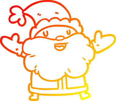 Bir insan tarafından çizilmiş bir Noel Baba 'nın sıcak çizgi çizimi