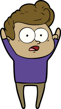 Bir insan tarafından çizilmiş çizgi film bakışlı adam.