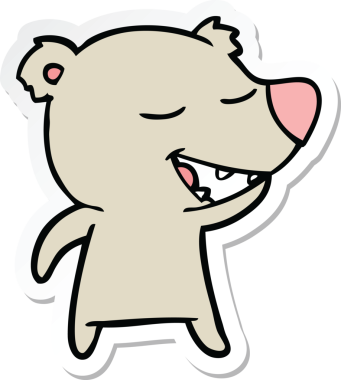 Bir insan tarafından çizilmiş çizgi film ayısının çıkartması.