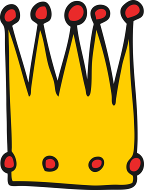 bir insan tarafından çizilmiş basit bir taç.