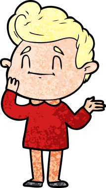 Bir insan tarafından çizilmiş mutlu çizgi film adamı.