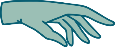 Bir insan tarafından çizilmiş bir elin ikonik dövme şekli