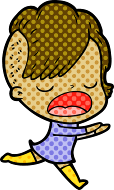 Bir insan tarafından çizilmiş havalı hippi kız çizgi filmi.