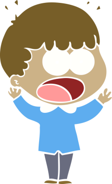 Düz renkli çizgi film bir insan tarafından çizilmiş.