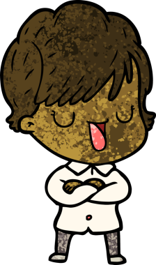 Bir insan tarafından çizilmiş bir karikatür kadın konuşuyor.