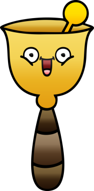 Bir insan tarafından çizilmiş okul çanının gölgeli karikatürü