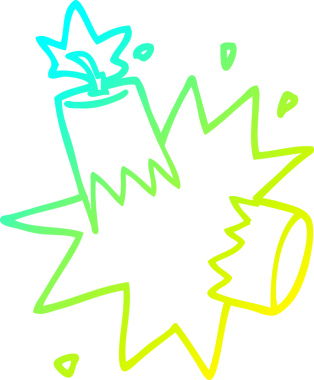 Bir insan tarafından çizilen dinamitin soğuk gradyan çizgisi.