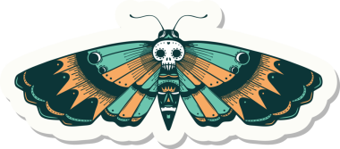 Geleneksel bir dövme stili olan ölüm pervanesi insan tarafından çizilmiş.