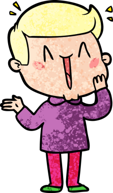 Bir insan tarafından çizilmiş heyecanlı bir çizgi film.