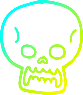 Bir insan tarafından çizilen cadılar bayramı kafatası karikatürü.