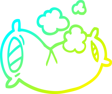 Bir insan tarafından çizilmiş kabarık yastığın soğuk gradyan çizimi