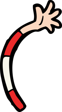 Bir insan tarafından çizilmiş çizgi film kolu