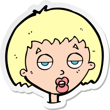 Bir insan tarafından çizilmiş, sıkılmış bir karikatür çıkartması.