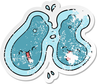 Bir insan tarafından çizilen karikatür hücre etiketi.