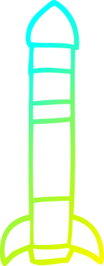 Bir insan tarafından çizilmiş bir çizgi roketin soğuk eğimli çizgisi.