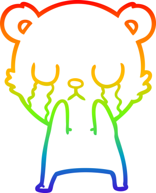 Bir insan tarafından çizilmiş ağlayan kutup ayısı çizgi filmi.