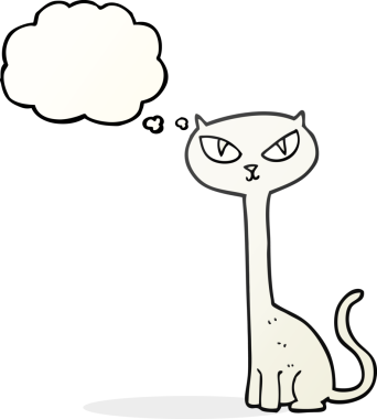 Bir insan tarafından çizilmiş serbest çizim baloncuk çizgi film kedisi.