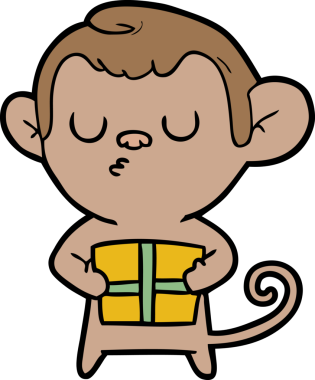 Bir insan tarafından çizilmiş çizgi maymun.