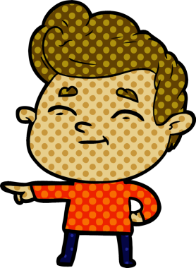 Bir insan tarafından çizilmiş mutlu çizgi film adamı.