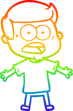 gökkuşağı gradyanı çizimi bir insan tarafından çizilmiş şok bir adam