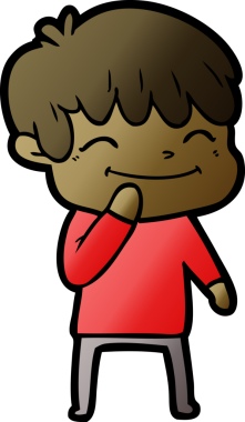 Bir insan tarafından çizilmiş mutlu çocuk çizgi filmi.