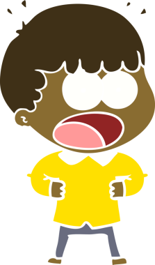 Düz renkli çizgi film bir insan tarafından çizilmiş.