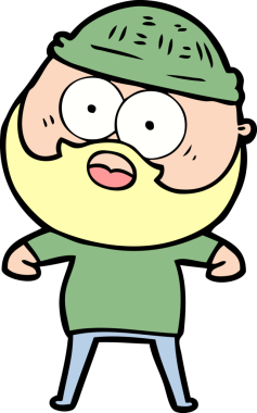 Çizgi film bir insan tarafından çizilmiş sakallı adamı şaşırttı