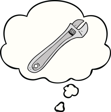 Bir insan tarafından çizilmiş düşünce baloncuklu çizgi film anahtarı