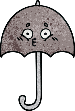 Bir insan tarafından çizilmiş eski grunge desenli şemsiye.