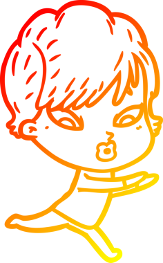 Bir insan tarafından çizilmiş bir karikatür kadın çizimi