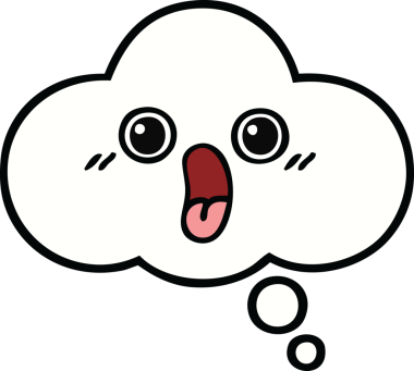 Bir insan tarafından çizilmiş güzel bir düşünce balonu karikatürü.