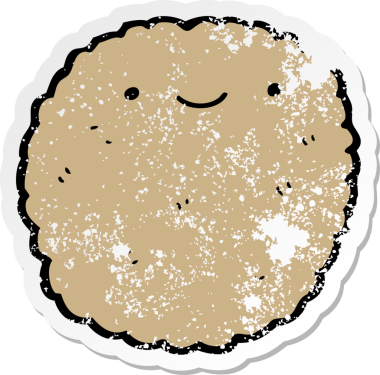 Bir insan tarafından çizilmiş karikatür bisküvisi.