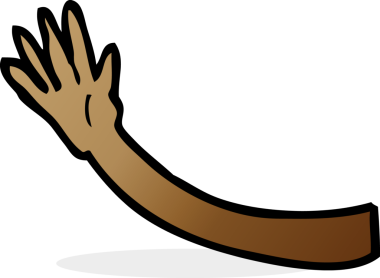 Bir insan tarafından çizilmiş çizgi film kolu