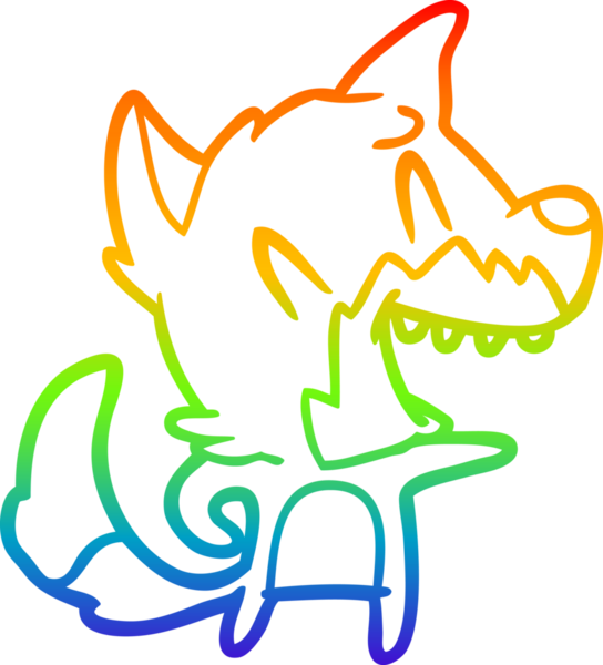 Bir insan tarafından çizilmiş gülen tilki çizgi filmi.