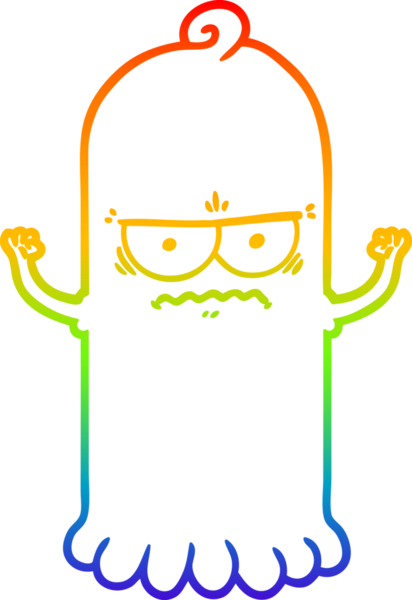 Bir insan tarafından çizilmiş bir çizgi film hayaletinin çizimi.