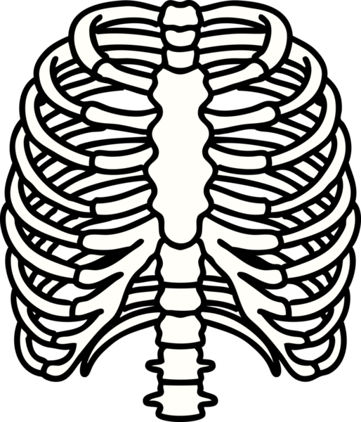 Bir insan tarafından çizilmiş geleneksel bir göğüs kafesi dövmesi.