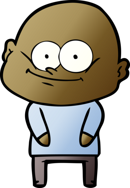 Bir insan tarafından çizilmiş kel bir adam.