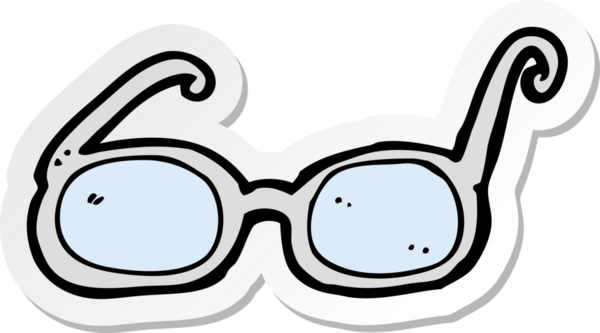 Bir insan tarafından çizilmiş çizgi film gözlüğünün çıkartması.