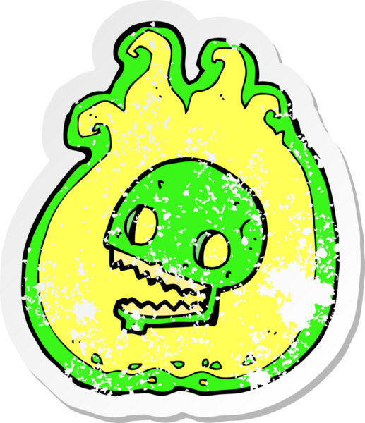 Bir insanın çizdiği cadılar bayramı alev sınırının gerilimli yapıştırması.