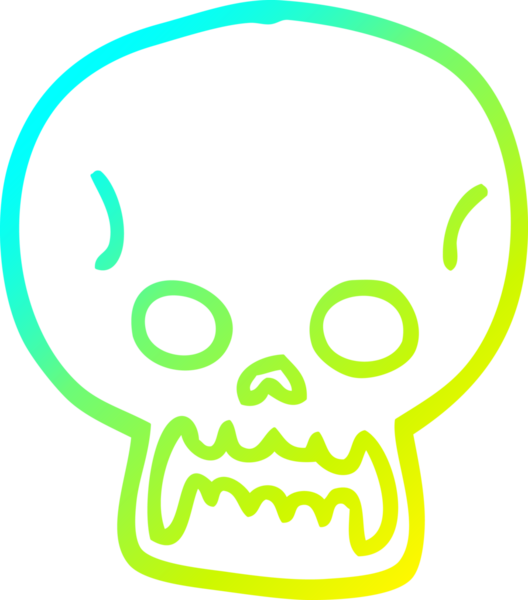 Bir insan tarafından çizilen cadılar bayramı kafatası karikatürü.