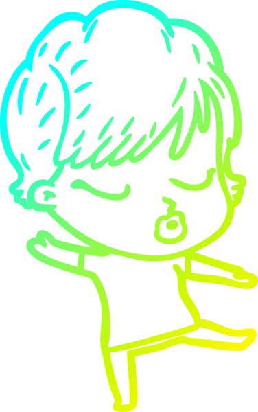 Bir insan tarafından çizilmiş gözleri olan bir karikatür kadın çizimi