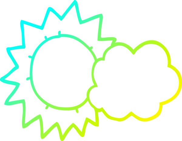 Bir insan tarafından çizilmiş bir karikatür hava durumu çizimi