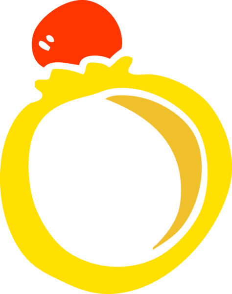 Bir insan tarafından çizilmiş düz renk çizim nişan yüzüğü.