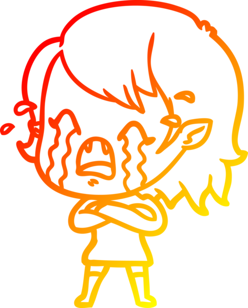 Bir insan tarafından çizilmiş ağlayan vampir kız çizgi filmi.