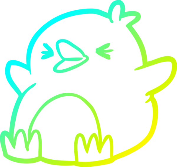 Bir insan tarafından çizilmiş bir penguen karikatürü.