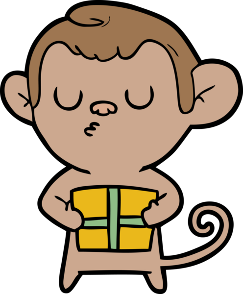 Bir insan tarafından çizilmiş çizgi maymun.