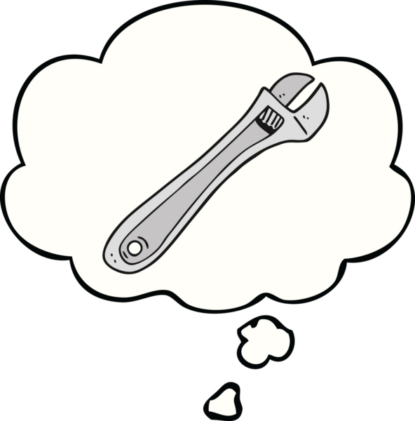 Bir insan tarafından çizilmiş düşünce baloncuklu çizgi film anahtarı