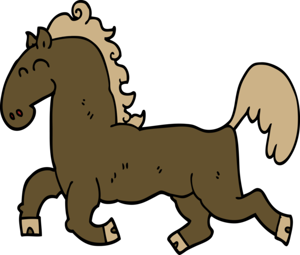 Bir insan tarafından çizilmiş çizgi film aygırı.